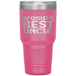 Worlds Best Uncle Fathers Day Gift Dad Husband Tumbler Tumblers dad, family- Nichefamily.com