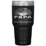 Papa Shark American Flag Fathers Day 4Th Of July Tumbler Tumblers dad, family- Nichefamily.com