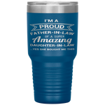 Funny Proud Father in Law Dad Fathers Day Gift Ideas Tumbler Tumblers dad, family- Nichefamily.com