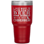 Chihuahua Dad Funny Father's Day Dog Lover Gift Beer Tumbler Tumblers dad, family- Nichefamily.com