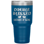 Double Blessed Grandpa Of Twins Grandfather Gift Tumbler Tumblers dad, family- Nichefamily.com