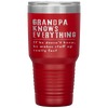 Grandpa Know Everything - Grandpa Gift Tumbler Tumblers dad, family- Nichefamily.com