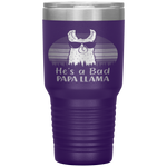 Vintage He's A Bad Papa Llama Funny Father's Day Tumbler Tumblers dad, family- Nichefamily.com