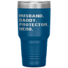 Husband Daddy Protector Hero Best Fathers Day Gifts For Dad Tumbler Tumblers dad, family- Nichefamily.com
