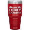 One Lucky Grandpa Clover Men St Patricks Day Grandfather Tumbler Tumblers dad, family- Nichefamily.com