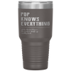 Funny Pop for Grandpa, Pop Knows Everything Tumbler Tumblers dad, family- Nichefamily.com