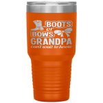 Boots Or Bows Grandpa Gender Reveal Baby Shower Announcement Tumbler Tumblers dad, family- Nichefamily.com