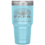 Papa Shark American Flag Fathers Day 4Th Of July Tumbler Tumblers dad, family- Nichefamily.com