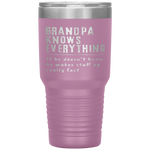 Grandpa Know Everything - Grandpa Gift Tumbler Tumblers dad, family- Nichefamily.com