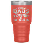 Awesome Dads Have Tattoos And Beards Gift Funny Father's Day Tumbler Tumblers dad, family- Nichefamily.com