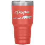 Twin Dad Papa Bear Two Cubs 2 Kids Father's Day Gift Tumbler Tumblers dad, family- Nichefamily.com