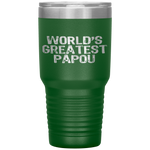 World's Greatest Papou Father's Day Gift Christmas Tumbler Tumblers dad, family- Nichefamily.com