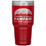 Promoted to Pawpaw Est 2020 Gift Funny New Grandpa Vintage Tumbler Tumblers dad, family- Nichefamily.com