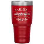 Father's Day Gifts Fishing Reel Cool Papa Dad FUNNY Tumbler Tumblers dad, family- Nichefamily.com