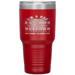 Dad Grandpa Veteran Hoodie Nothing Scares Me American Flag Tumbler Tumblers dad, family- Nichefamily.com