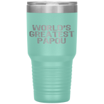 World's Greatest Papou Father's Day Gift Christmas Tumbler Tumblers dad, family- Nichefamily.com