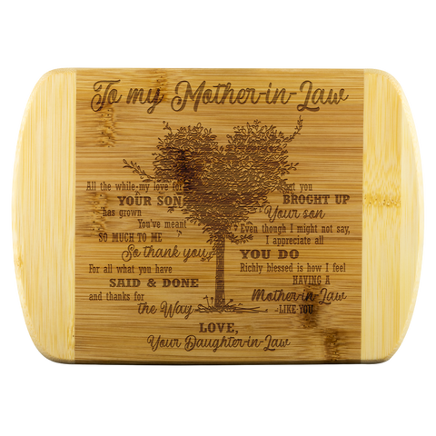 To My Mother In Law All The While My Love For Your Son Has Grown Wood Cutting Boards - Nichefamily.com