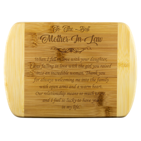 To The Best Mother In Law bamboo cutting board Organically Grown Bamboo Wood Cutting Boards - Nichefamily.com