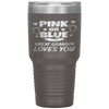 Pink Or Blue Great Grandpa Loves You Baby Gender Reveal Tumbler Tumblers dad, family- Nichefamily.com