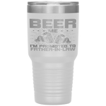 Beer Me I'm Promoted to Father-in-law Gender Reveal Gift Tumblers Tumblers dad, family- Nichefamily.com