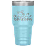 Mermaid Grandpa Funny Grandfather Family Matching Birthday Tumbler Tumblers dad, family- Nichefamily.com