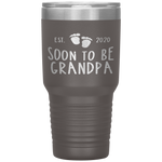 Soon To Be Grandpa Est 2020 Foot Print Family Pregnancy Gift Tumbler Tumblers dad, family- Nichefamily.com