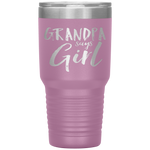 Grandpa Says Girl Gender Reveal Announcement Party Tumbler Tumblers dad, family- Nichefamily.com