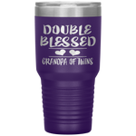 Double Blessed Grandpa Of Twins Grandfather Gift Tumbler Tumblers dad, family- Nichefamily.com