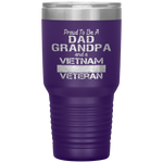 Proud Dad Grandpa Vietnam Veteran Shirt Vintage Vet Tumbler Tumblers dad, family- Nichefamily.com