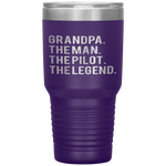 Grandpa The Man The Pilot The Legend Dad Tumbler Tumblers dad, family- Nichefamily.com