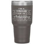 Funny Proud Father in Law Dad Fathers Day Gift Ideas Tumbler Tumblers dad, family- Nichefamily.com