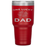 One Lucky Dad - St Patricks Day Retro Father Gift Tumbler Tumblers dad, family- Nichefamily.com