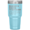 Grandpa Know Everything - Grandpa Gift Tumbler Tumblers dad, family- Nichefamily.com