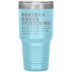 Grandpa Know Everything - Grandpa Gift Tumbler Tumblers dad, family- Nichefamily.com