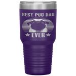 Retro Vintage Best Pug Dad Ever Father's Day Tumbler Tumblers dad, family- Nichefamily.com