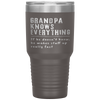 Grandpa Know Everything - Grandpa Gift Tumbler Tumblers dad, family- Nichefamily.com