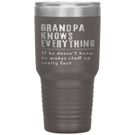 Grandpa Know Everything - Grandpa Gift Tumbler Tumblers dad, family- Nichefamily.com