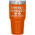 Double Blessed Grandpa Of Twins Grandfather Gift Tumbler Tumblers dad, family- Nichefamily.com