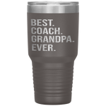 Best Coach Gifts Best Coach Grandpa Ever Father's Day Tumbler Tumblers dad, family- Nichefamily.com