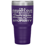 I Am A Grumpy Old BARTENDER  Father's Day Tumbler Tumblers dad, family- Nichefamily.com