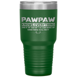 PAWPAW KNOW EVERYTHING FATHER'S DAY FUNNY Tumbler Tumblers dad, family- Nichefamily.com