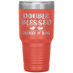 Double Blessed Grandpa Of Twins Grandfather Gift Tumbler Tumblers dad, family- Nichefamily.com