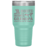 Boots Or Bows Grandpa Gender Reveal Baby Shower Announcement Tumbler Tumblers dad, family- Nichefamily.com