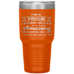 Funny Proud Father in Law Dad Fathers Day Gift Ideas Tumbler Tumblers dad, family- Nichefamily.com