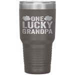 One Lucky Grandpa Clover Men St Patricks Day Grandfather Tumbler Tumblers dad, family- Nichefamily.com