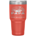 Papa Shark American Flag Fathers Day 4Th Of July Tumbler Tumblers dad, family- Nichefamily.com