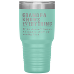 Grandpa Know Everything - Grandpa Gift Tumbler Tumblers dad, family- Nichefamily.com