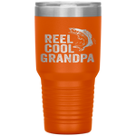 Reel Cool Grandpa Fathers Day Gifts For Fisherman Tumbler Tumblers dad, family- Nichefamily.com