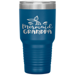 Mermaid Grandpa Funny Grandfather Family Matching Birthday Tumbler Tumblers dad, family- Nichefamily.com