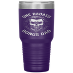 One Badass Bonus Dad Funny Father's Day Gift Tumbler Tumblers dad, family- Nichefamily.com